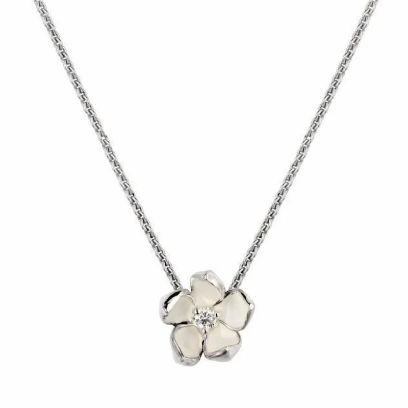 Shaun Leane Cherry Blossom Sterling Silver 0.07ct Diamond Large Flower Necklace sold by C.W. Sellors