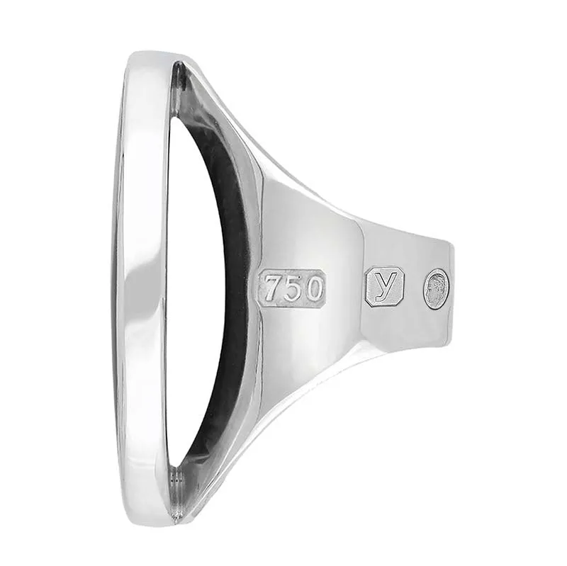 18ct White Gold Whitby Jet King's Coronation Hallmark Large Round Ring sold by C.W. Sellors product image thumbnail 4