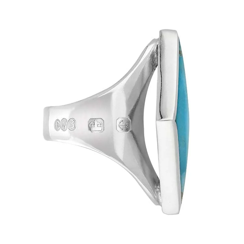 18ct White Gold Turquoise King's Coronation Hallmark Medium Rhombus Ring sold by C.W. Sellors product image thumbnail 2