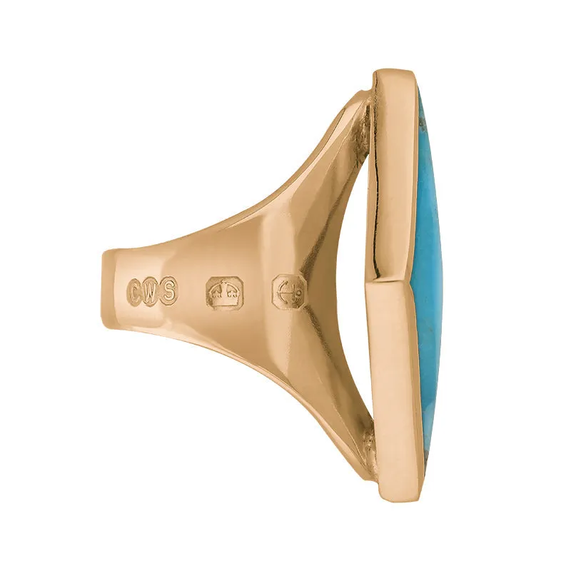 18ct Rose Gold Turquoise King's Coronation Hallmark Medium Rhombus Ring sold by C.W. Sellors product image thumbnail 2