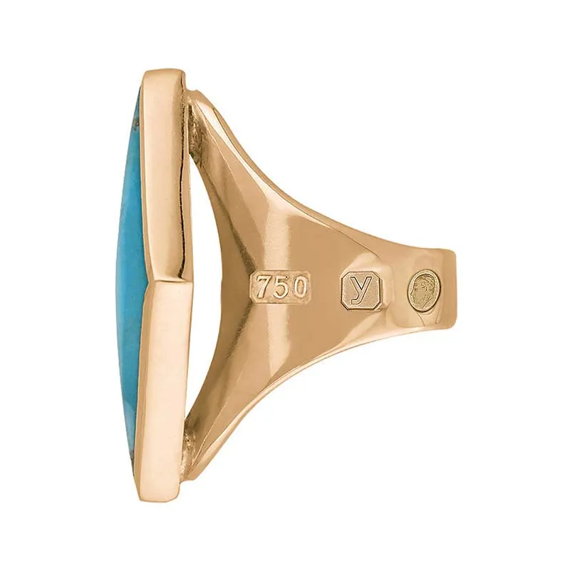 18ct Rose Gold Turquoise King's Coronation Hallmark Medium Rhombus Ring sold by C.W. Sellors product image thumbnail 3
