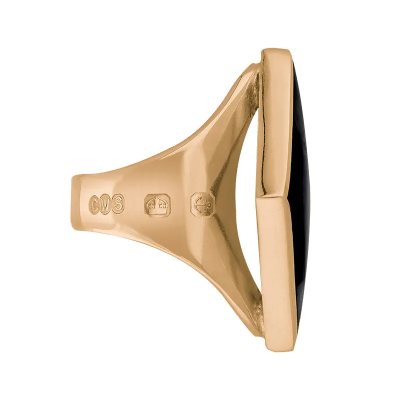18ct Rose Gold Whitby Jet King's Coronation Hallmark Medium Rhombus Ring sold by C.W. Sellors product image thumbnail 2