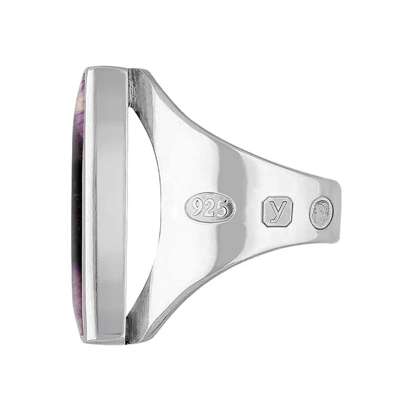 Sterling Silver Blue John King's Coronation Hallmark Medium Square Ring sold by C.W. Sellors product image thumbnail 3