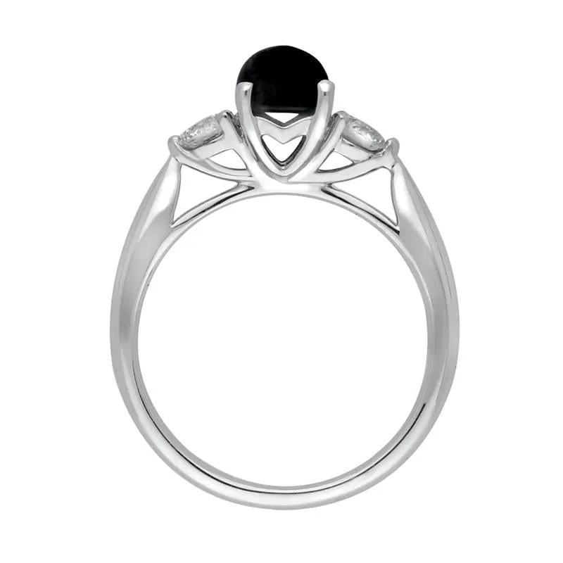 18ct White Gold Whitby Jet 0.36ct Diamond Round Claw Set Ring sold by C.W. Sellors product image thumbnail 2