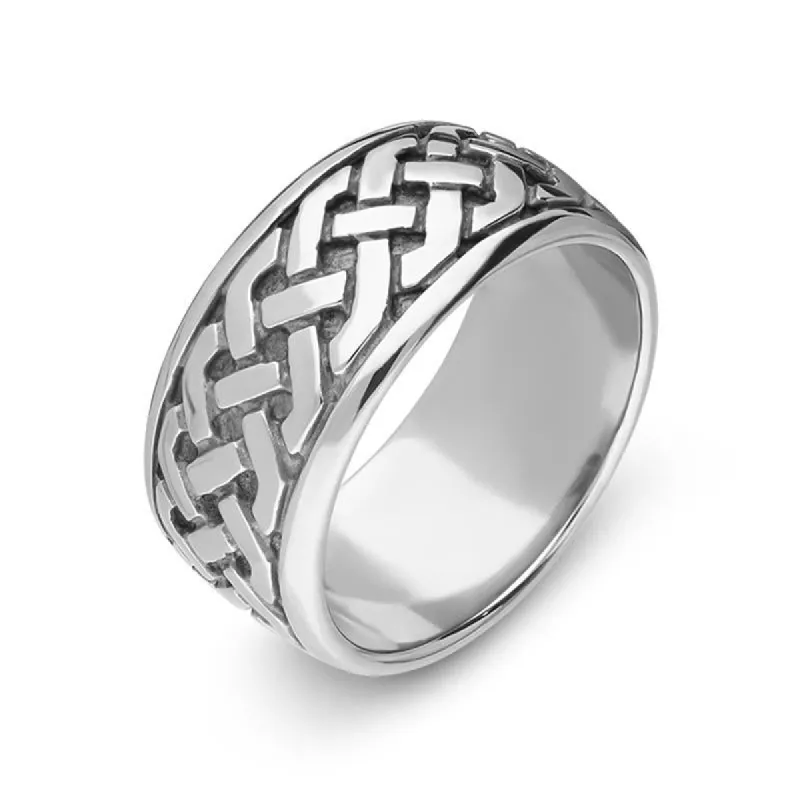 9ct White Gold Celtic Wedding Ring D sold by C.W. Sellors