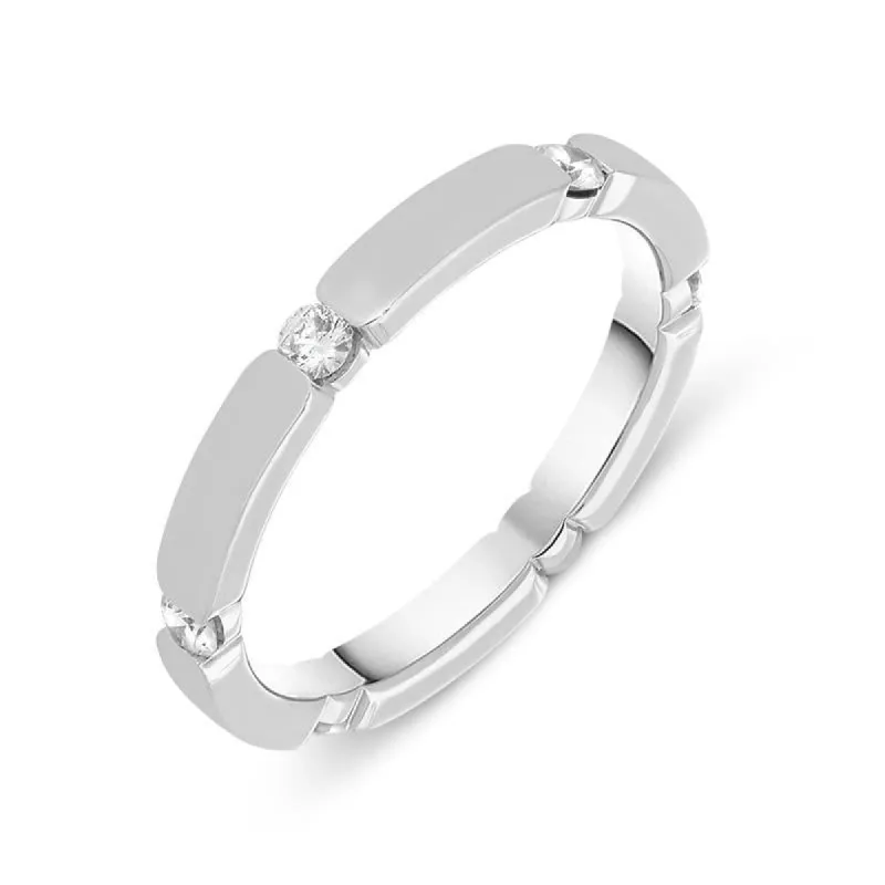 18ct White Gold Diamond Six Stone Wedding Eternity Ring sold by C.W. Sellors