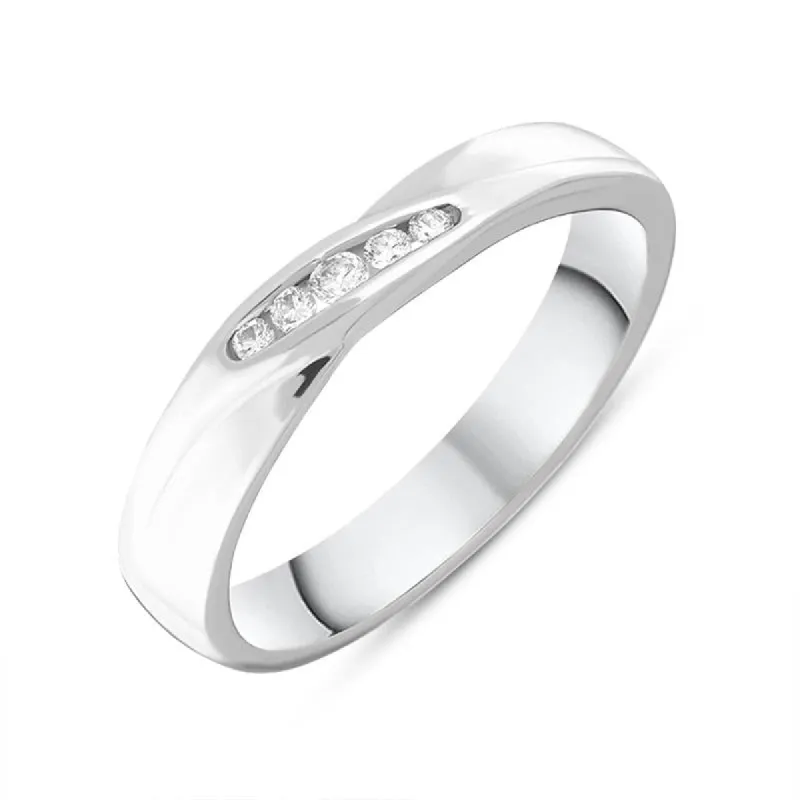 Platinum Diamond Channel Set Band Ring made by C.W. Sellors