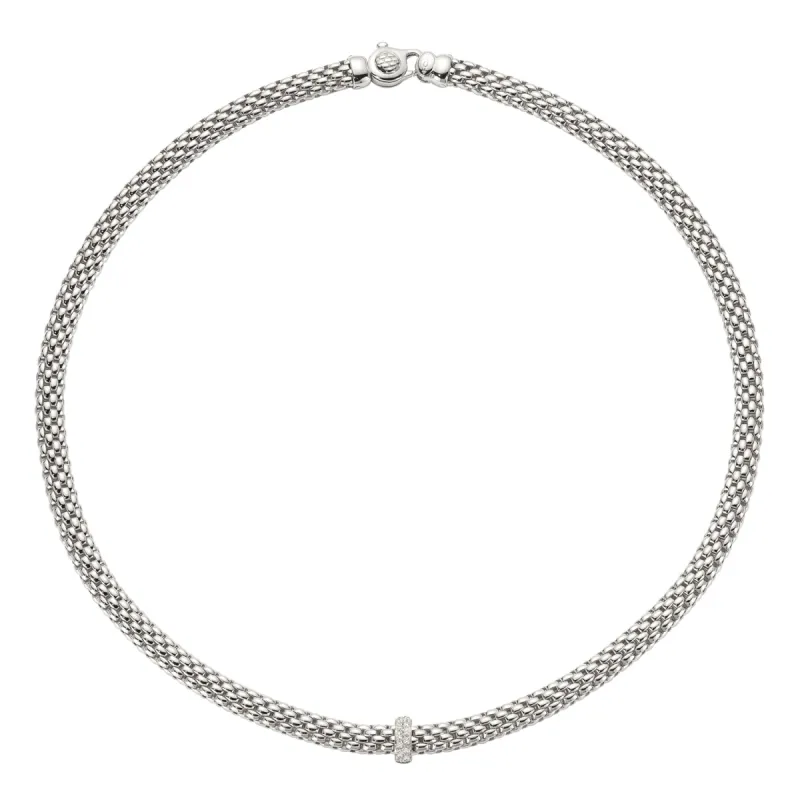 Fope Vendome 18ct White Gold 0.10ct Diamond Necklace made by C.W. Sellors