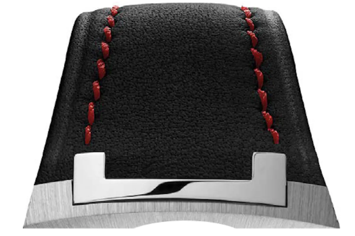 Czapek Strap Antarctique Passage de Drake Leather Black Red Stitch sold by C.W. Sellors