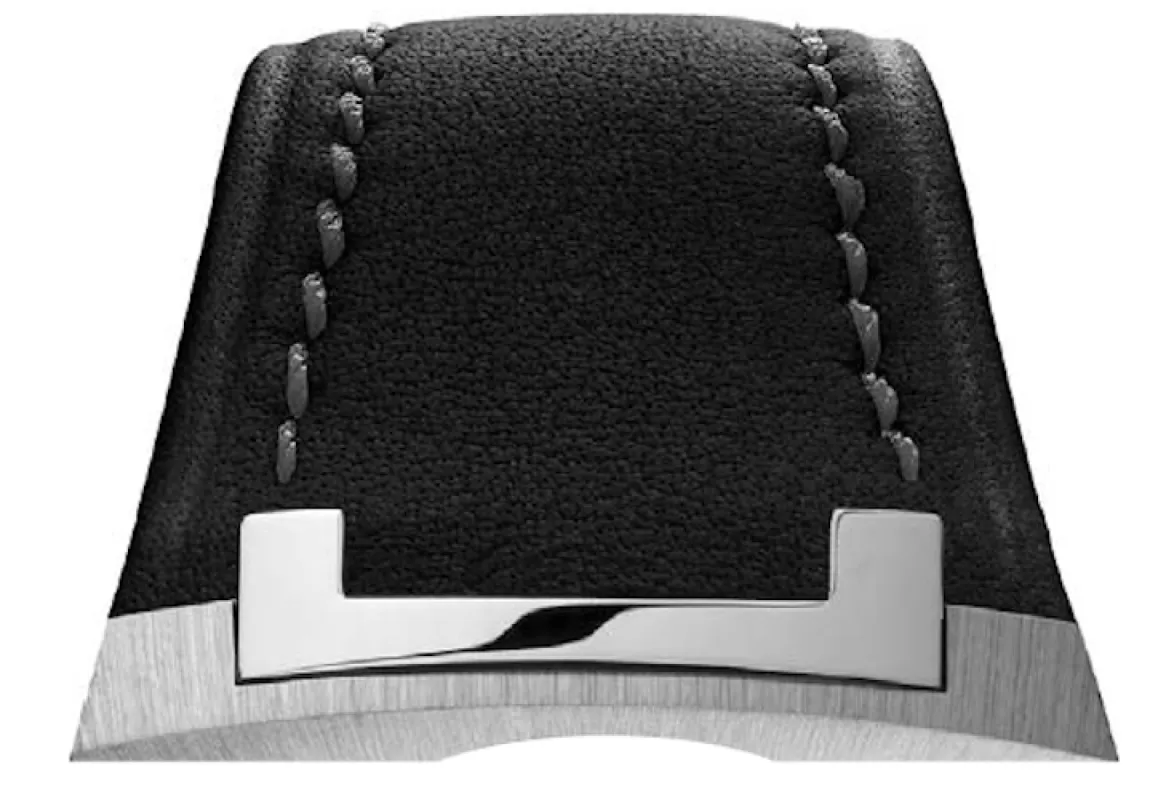 Czapek Strap Antarctique Passage de Drake Leather Black Grey Stitch sold by C.W. Sellors