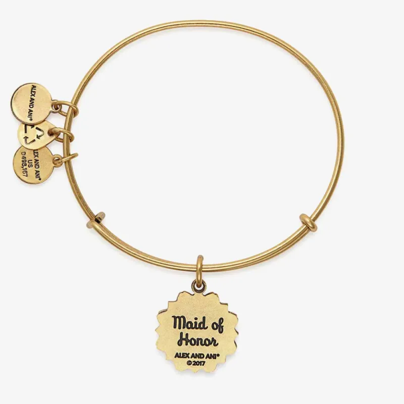 Alex And Ani Yellow Gold Maid of Honour Charm Bangle sold by C.W. Sellors