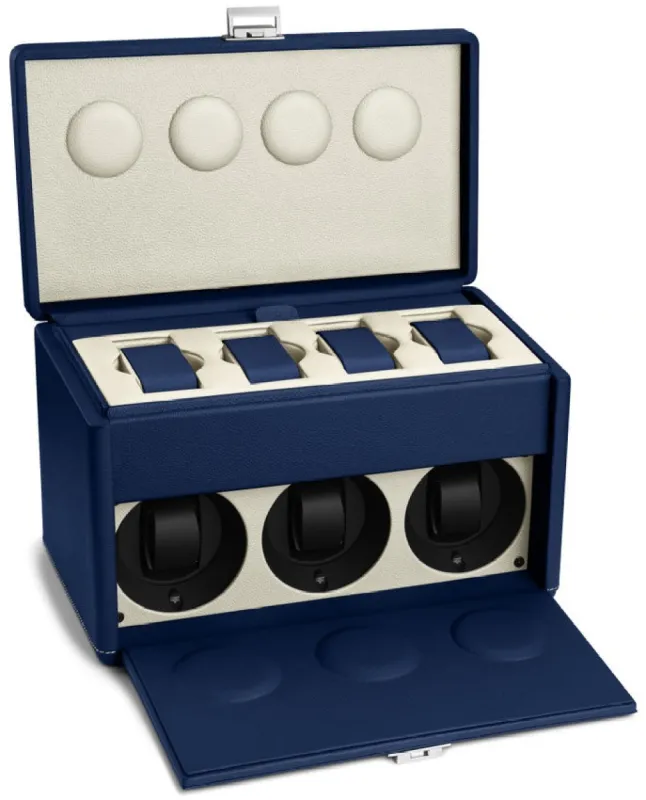 Scatola del Tempo Watch Winder 7RT Blue Off White sold by C.W. Sellors