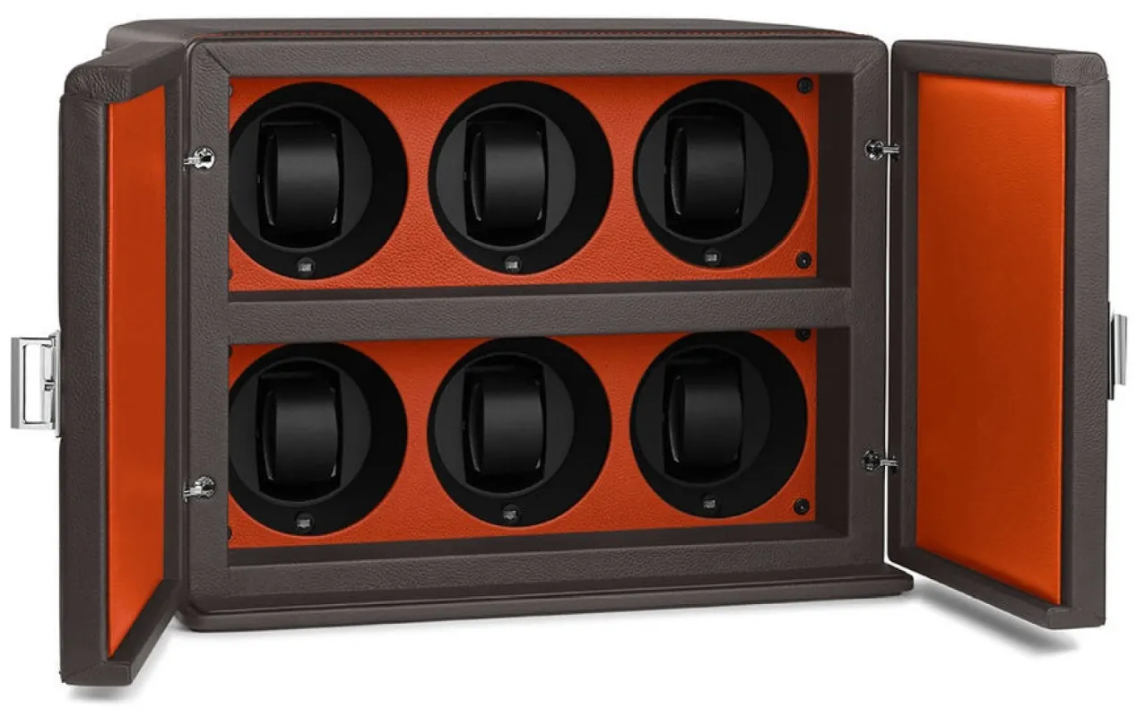 Scatola del Tempo Watch Winder Rotore 6 Grey Orange sold by C.W. Sellors
