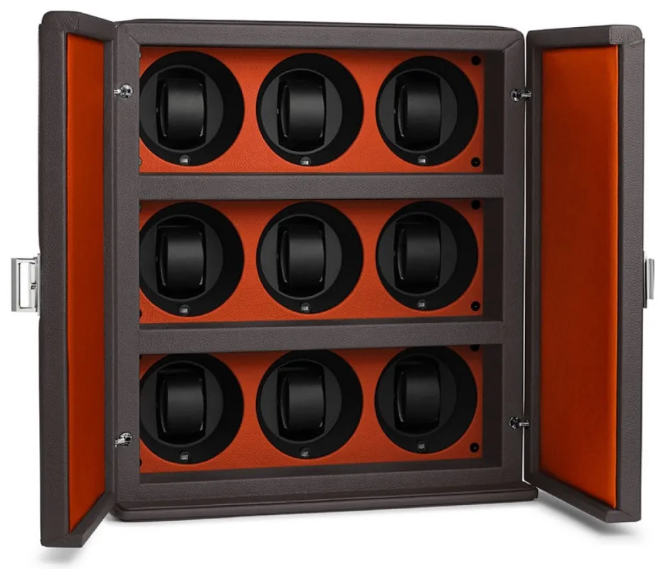 Scatola del Tempo Watch Winder Rotore 9 Grey Orange sold by C.W. Sellors