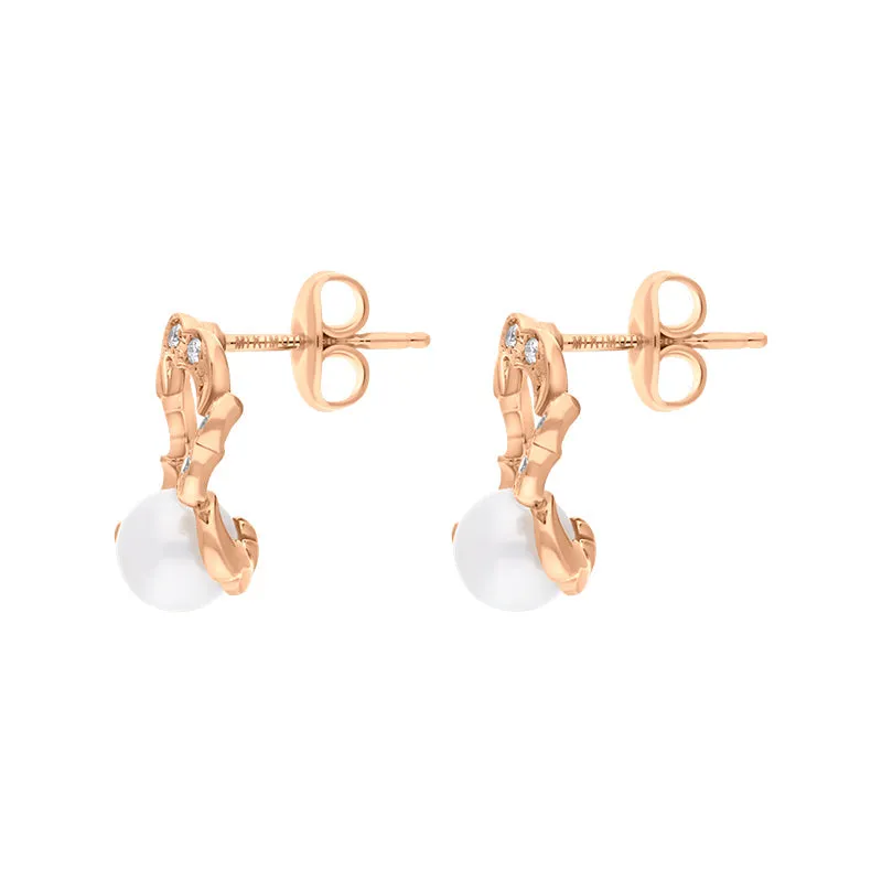 Mikimoto Cherry Blossom 18ct Rose Gold Akoya Pearl Diamond Earrings sold by C.W. Sellors product image thumbnail 2