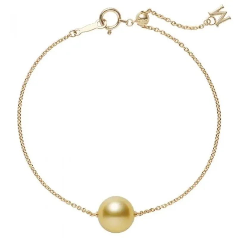 Mikimoto 18ct Yellow Gold 10mm Gold South Sea Pearl Adjustable Chain Bracelet sold by C.W. Sellors