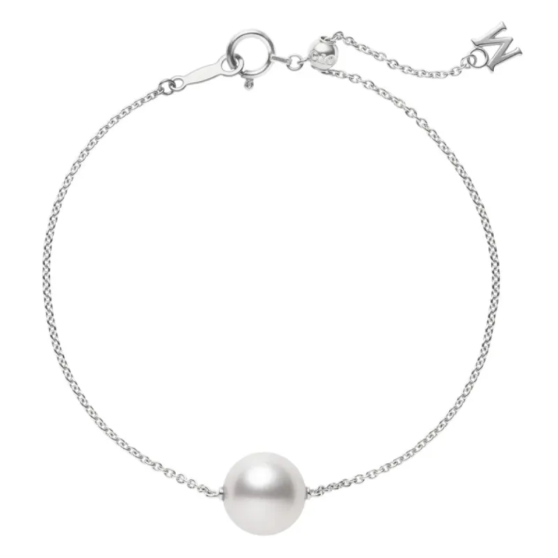 Mikimoto 18ct White Gold 10mm White South Sea Pearl Adjustable Chain Bracelet sold by C.W. Sellors