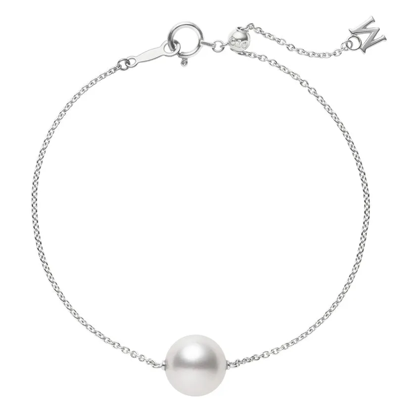 Mikimoto 18ct White Gold 10mm White South Sea Pearl Adjustable Chain Bracelet sold by C.W. Sellors