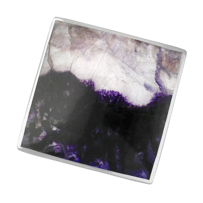 9ct White Gold Blue John King's Coronation Hallmark Large Rhombus Ring sold by C.W. Sellors