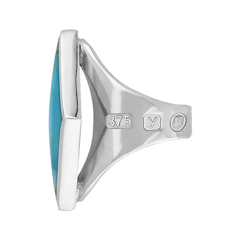 9ct White Gold Turquoise King's Coronation Hallmark Medium Rhombus Ring sold by C.W. Sellors product image thumbnail 3