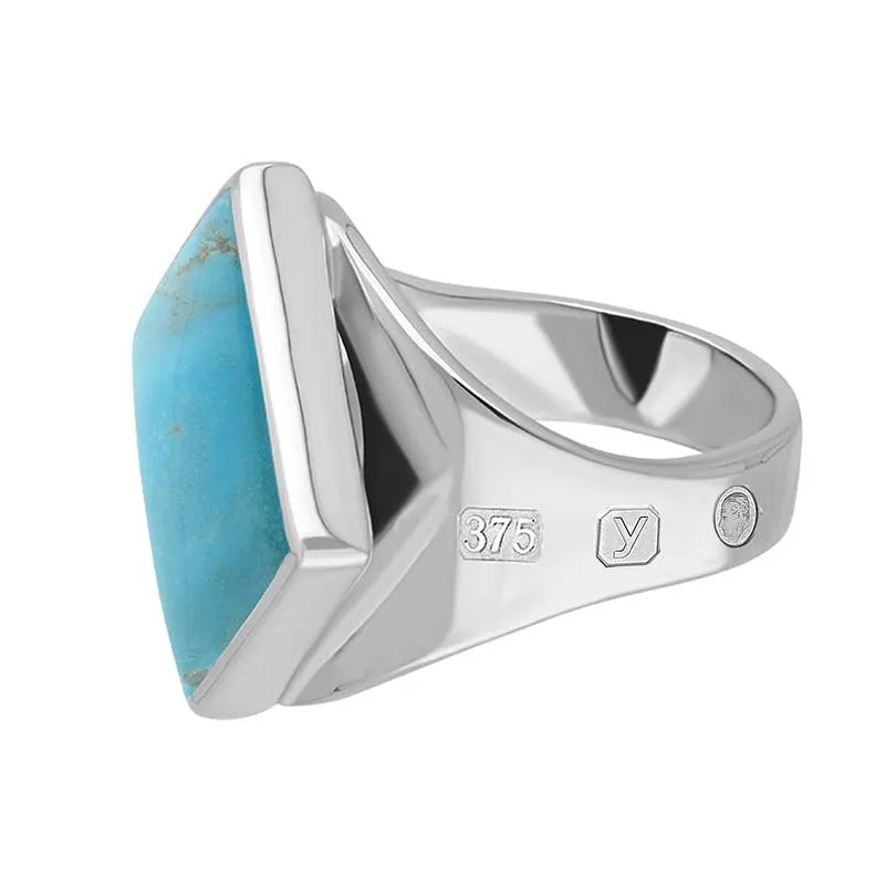 9ct White Gold Turquoise King's Coronation Hallmark Small Rhombus Ring sold by C.W. Sellors product image thumbnail 3