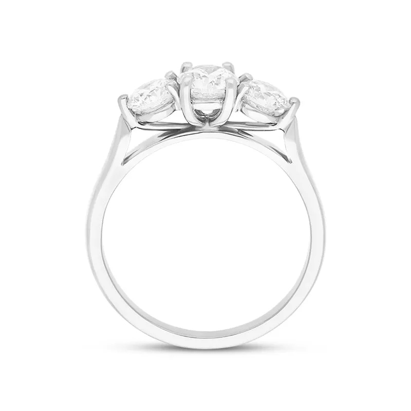 Platinum 1.26ct Diamond Three Stone Ring sold by C.W. Sellors product image thumbnail 3