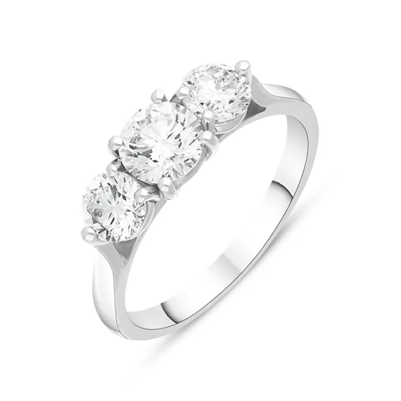 Platinum 1.26ct Diamond Three Stone Ring sold by C.W. Sellors