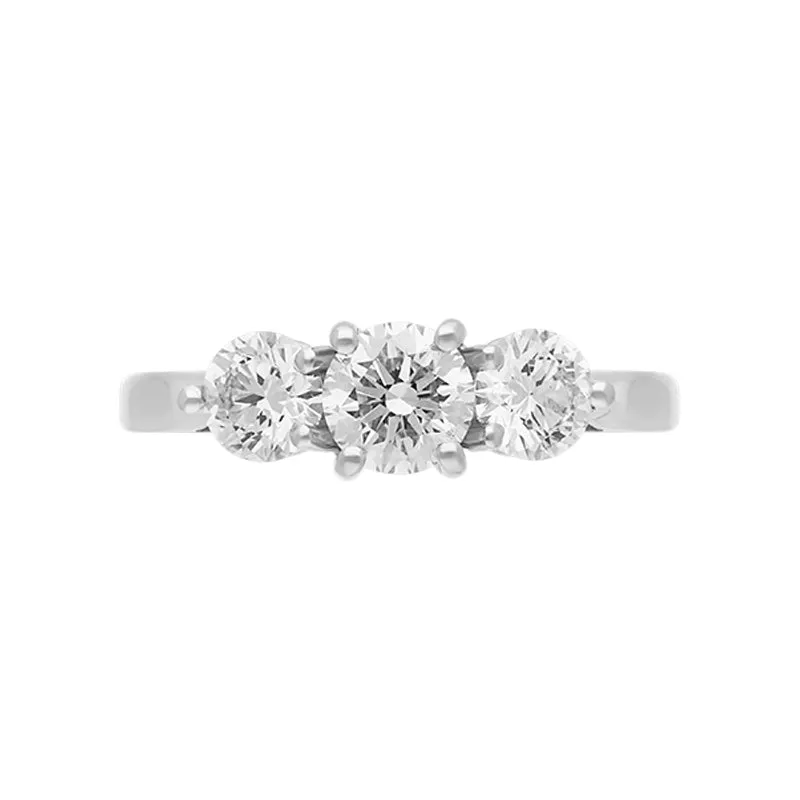 Platinum 1.26ct Diamond Three Stone Ring sold by C.W. Sellors product image thumbnail 2
