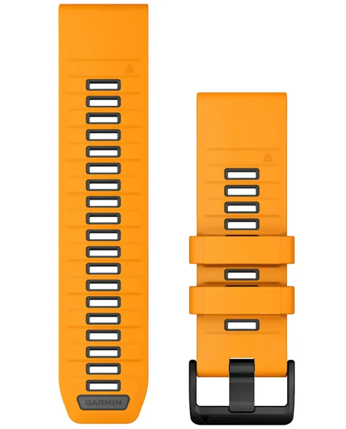 Garmin Strap QuickFit 26 Spark Orange Graphite Silicone sold by C.W. Sellors