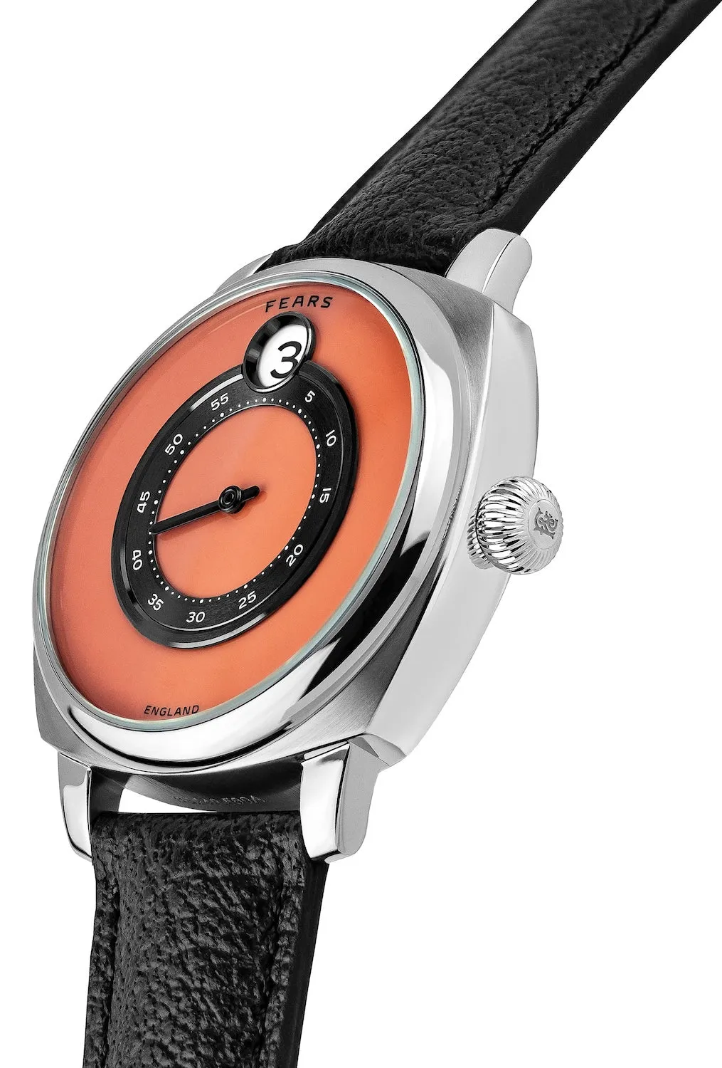 Fears Brunswick 40.5 Jump Hour Coral Lacquer Leather Watch sold by C.W. Sellors product image thumbnail 3