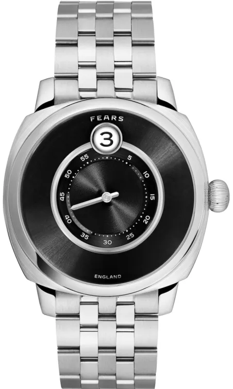 Fears Brunswick 40.5 Jump Hour Raven Black Bracelet Watch made by C.W. Sellors