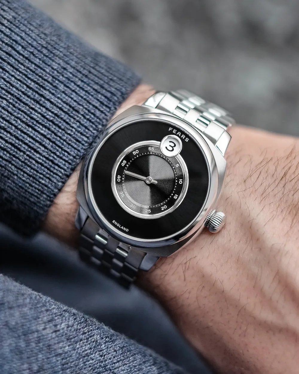 Fears Brunswick 40.5 Jump Hour Raven Black Bracelet Watch sold by C.W. Sellors product image thumbnail 3