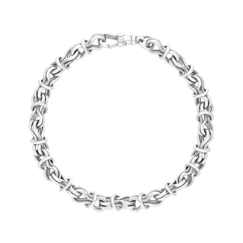 18ct White Gold Multi Link Handmade Bracelet made by C.W. Sellors