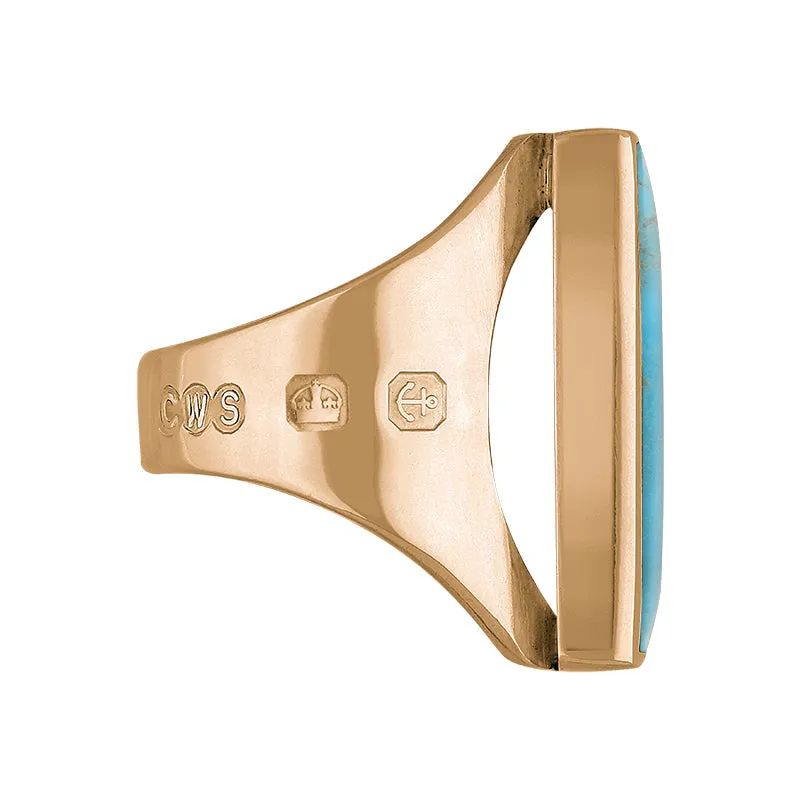 9ct Rose Gold Turquoise King's Coronation Hallmark Medium Square Ring sold by C.W. Sellors product image thumbnail 2