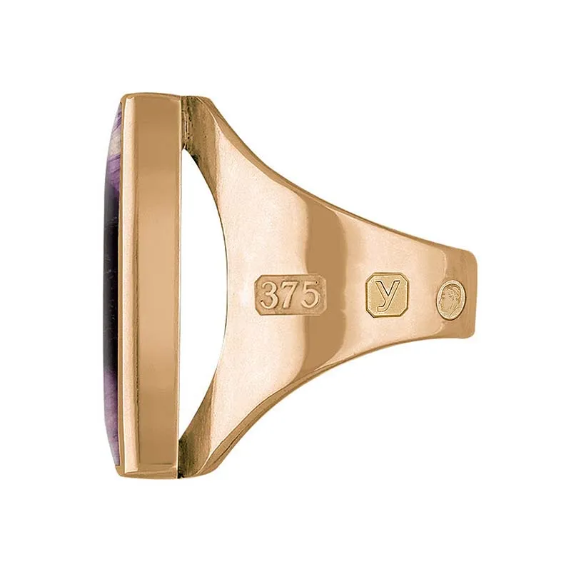 9ct Rose Gold Blue John King's Coronation Hallmark Medium Square Ring sold by C.W. Sellors product image thumbnail 3