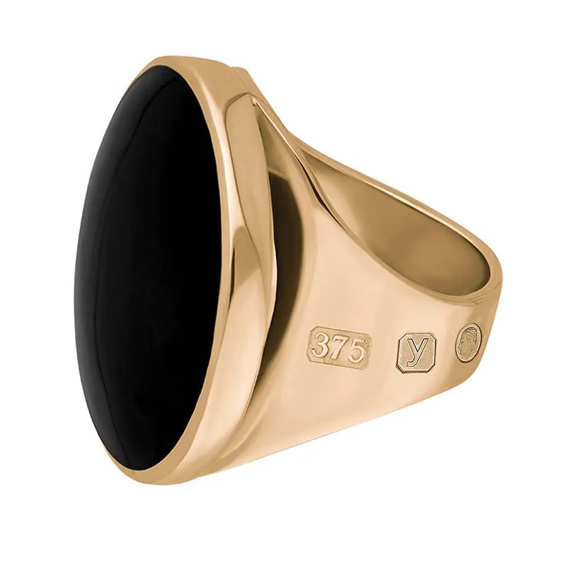 9ct Rose Gold Whitby Jet King's Coronation Hallmark Medium Round Ring sold by C.W. Sellors product image thumbnail 3