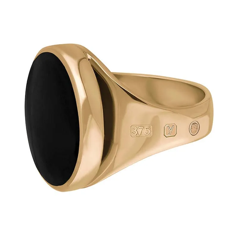 9ct Rose Gold Whitby Jet King's Coronation Hallmark Small Round Ring sold by C.W. Sellors product image thumbnail 2