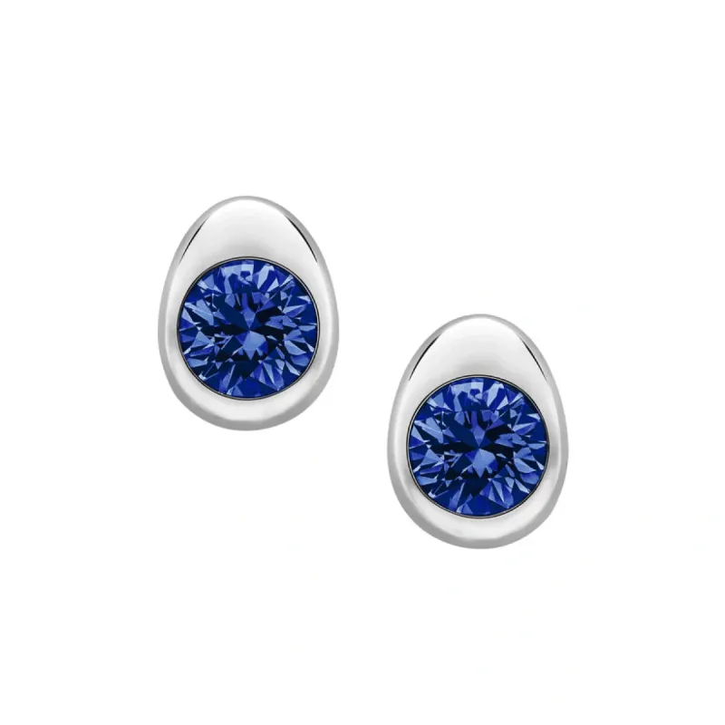 Faberge Colours of Love Cosmic Curve 18ct White Gold Sapphire Stud Earrings sold by C.W. Sellors