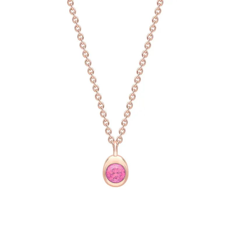 Faberge Colours Of Love Cosmic Curve 18ct Rose Gold & Pink Sapphire Pendant sold by C.W. Sellors