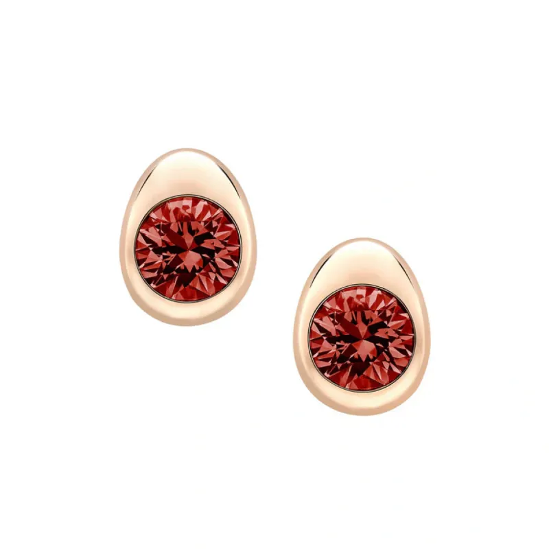 Faberge Colours Of Love Cosmic Curve 18ct Rose Gold Ruby Stud Earrings sold by C.W. Sellors