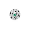 Faberge x Beetlejuice Beetlejuice 18ct White Gold Emerald & Diamond Spiral Lapel Pin sold by C.W. Sellors