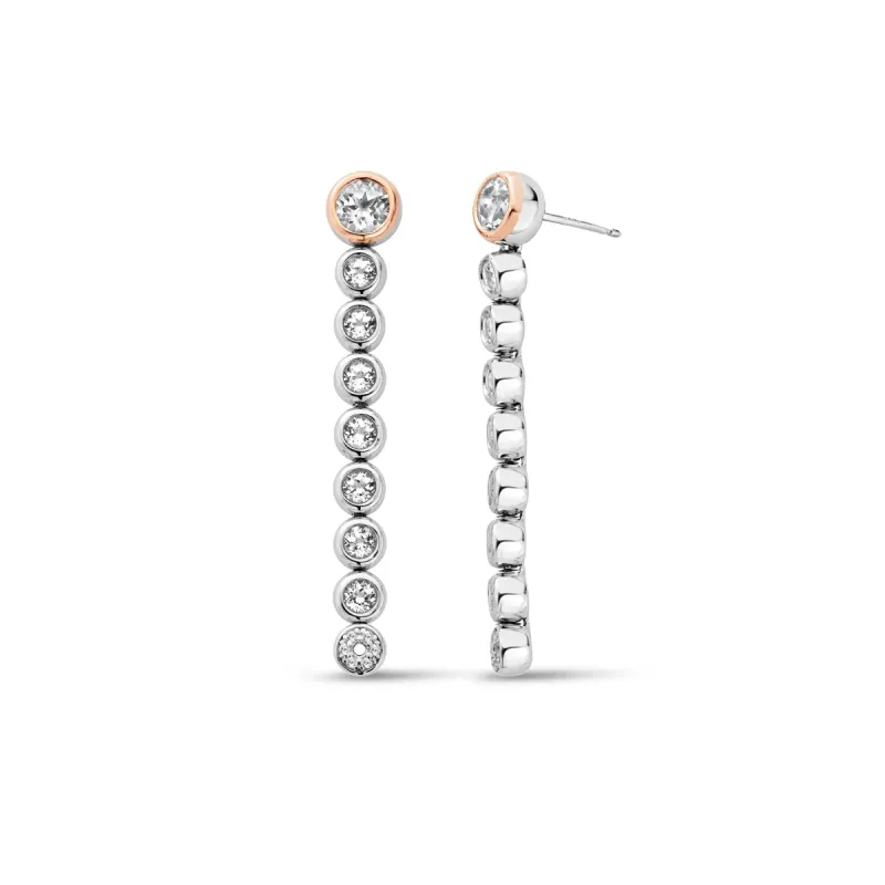 Clogau Celebration Silver Drop Hoop Earrings sold by C.W. Sellors