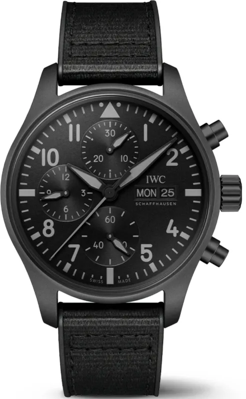 IWC Pilots Chronograph 41 Top Gun Ceratanium Watch sold by C.W. Sellors