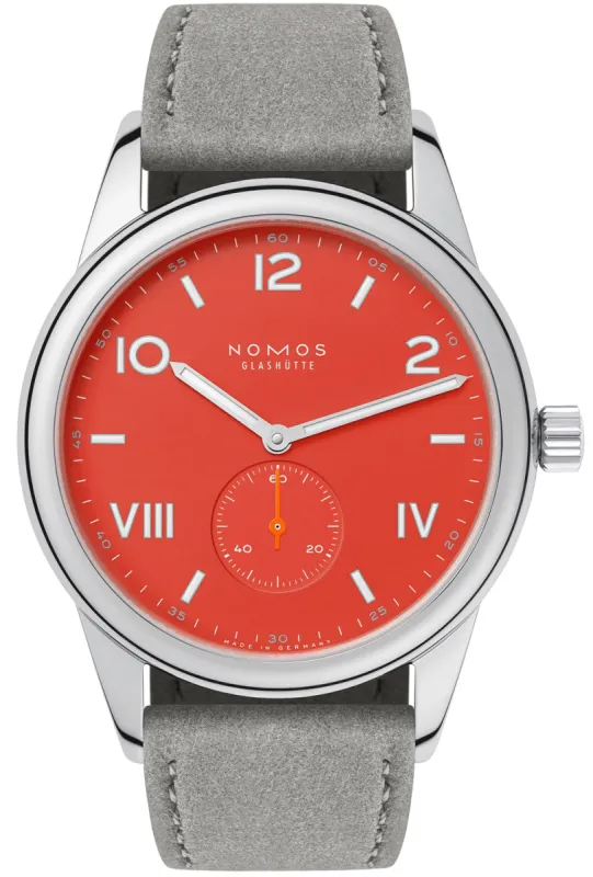 Nomos Glashutte Club Campus 38 Nonstop Red Sapphire Crystal Watch sold by C.W. Sellors