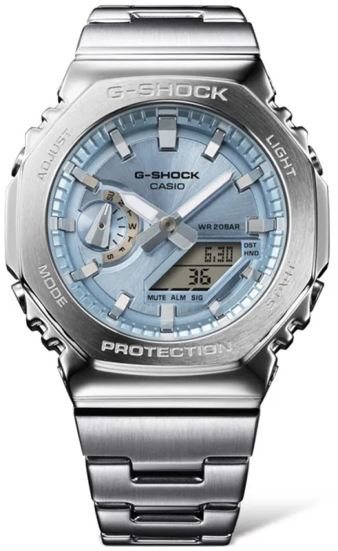 G-Shock 2110 Metallic Blue Dual Display Watch sold by C.W. Sellors