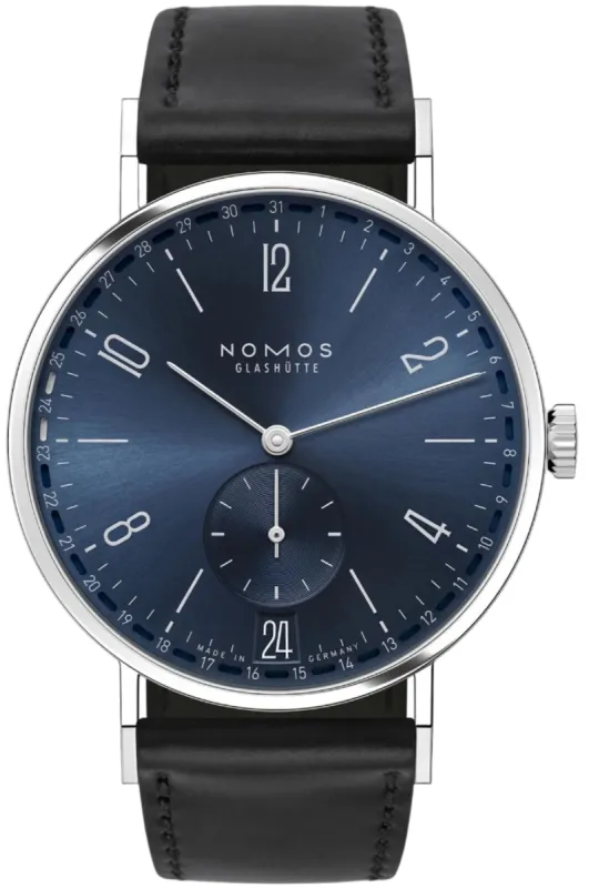Nomos Glashutte Tangente 2Date Blue Steel Back Watch sold by C.W. Sellors