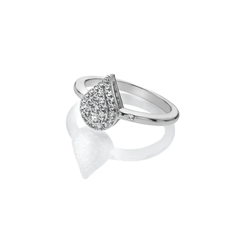 Hot Diamonds Glimmer Sterling Silver White Topaz Ring sold by C.W. Sellors