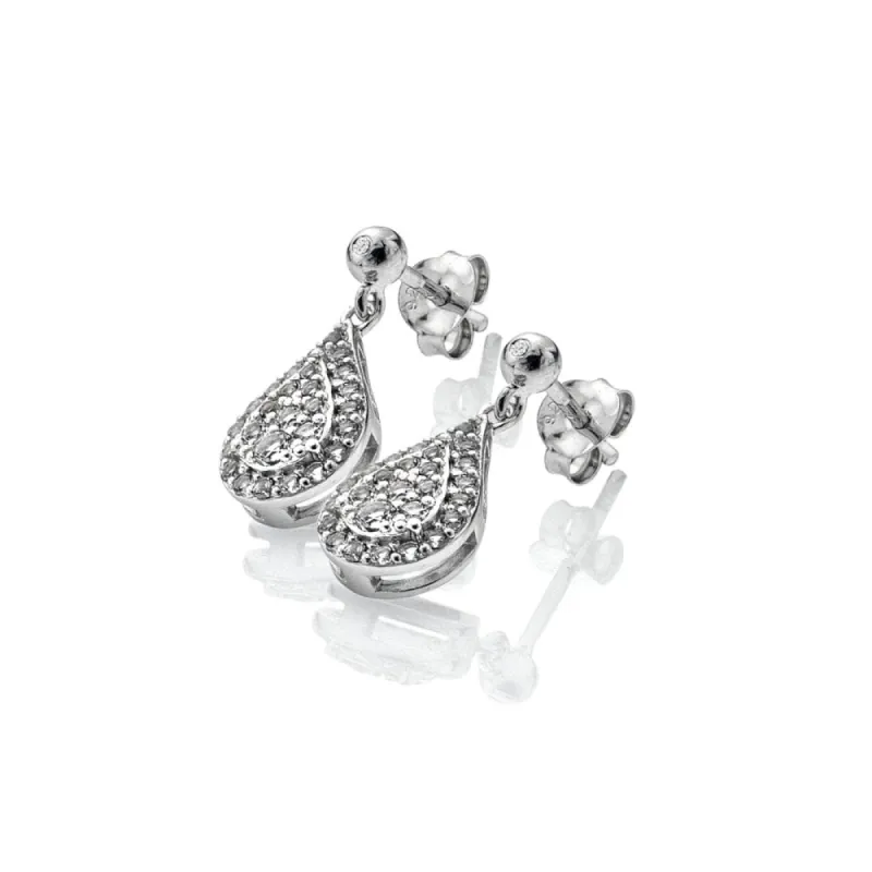 Hot Diamonds Glimmer Sterling Silver White Topaz Earrings sold by C.W. Sellors