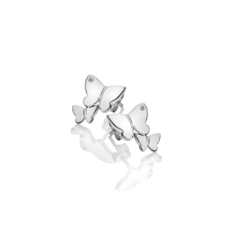 Hot Diamonds Flutter Sterling Silver Butterfly Statement Stud Earrings sold by C.W. Sellors