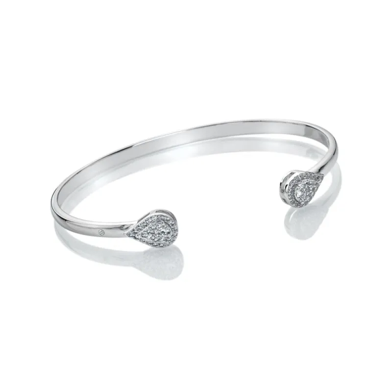 Hot Diamonds Glimmer Sterling Silver White Topaz Bangle sold by C.W. Sellors
